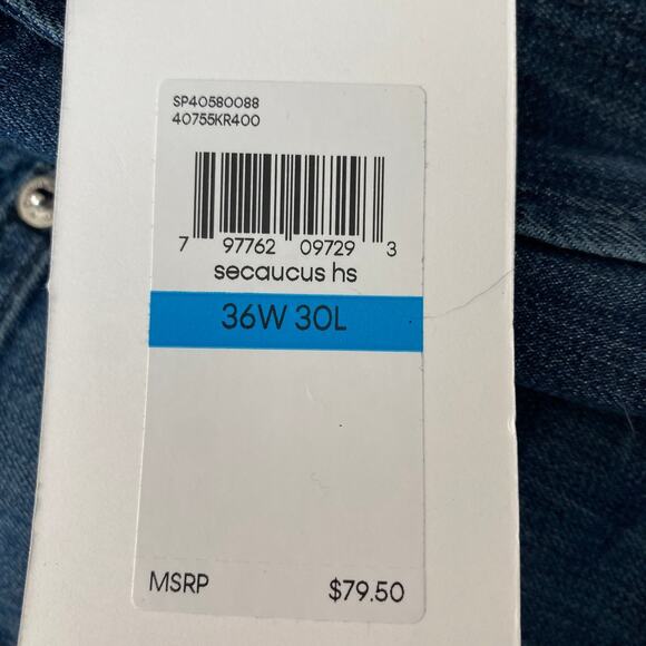 Calvin Klein Slim Straight Fit Black Jeans Men 36x30 Blue Denim Medium Wash NWT - Picture 6 of 9